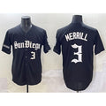 Boles  San Diego Padres #3 Jackson Merrill Black  Gothic Edition Vapor Limited Stitched Jersey