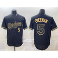 Boles Los Angeles Dodgers #5 Freddie Freeman Black Gold  Limited Stitched Jersey