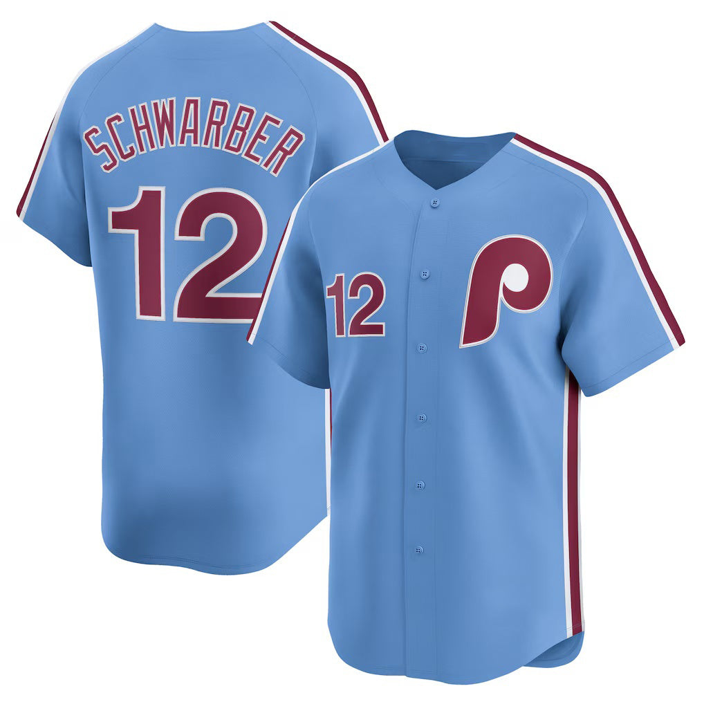 Boles  Philadelphia Phillies #12 Kyle Schwarber Light Blue  Alternate Limited Jersey