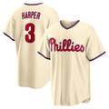 Boles  Philadelphia Phillies #3 Bryce Harper Cream  Alternate Replica Jersey