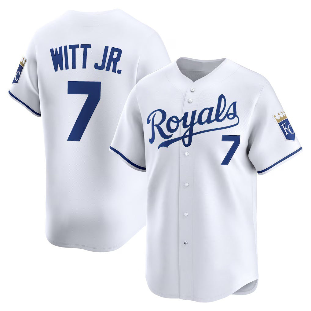 Boles  Kansas City Royals #7 Bobby Witt Jr. White  Home Limited Player Jersey