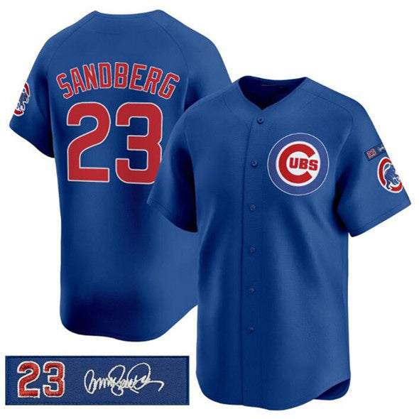 Boles  Chicago Cubs #23 Ryne Sandberg Royal  'Ryne Sandberg Tribute' Vapor Limited V3 Stitched Jersey