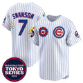 Boles  Chicago Cubs #7 Dansby Swanson White  2025 Tokyo Series Limited Stitched Jersey