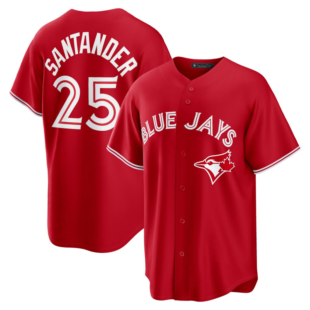 Boles  Toronto Blue Jays #25 Anthony Santander Red  Canada Day Replica Jersey