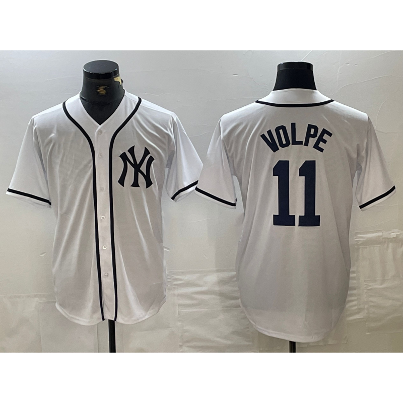 Boles  New York Yankees #11 Anthony Volpe White  Fashion Cool Base Jersey