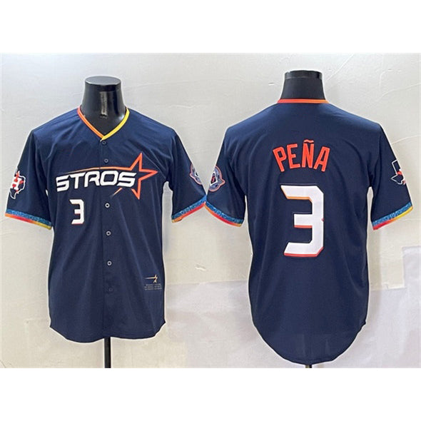 Boles Houston Astros #3 Jeremy Pena Navy  2025 City Connect With Texas Patch Limited Stitched Jersey