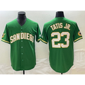 Boles  San Diego Padres #23 Fernando Tatis Jr Green  Cool Base Stitched Jersey