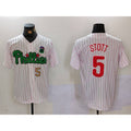 Boles  Philadelphia Phillies #5 Bryson Stott White Green  Cool Base Stitched Jerseys
