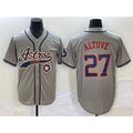 Boles Houston Astros #27 Jose Altuve Gray  With Patch Cool Base Stitched Jersey