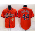 Boles Houston Astros #44 Yordan Alvarez Number Orange  With Patch Cool Base Stitched Jersey