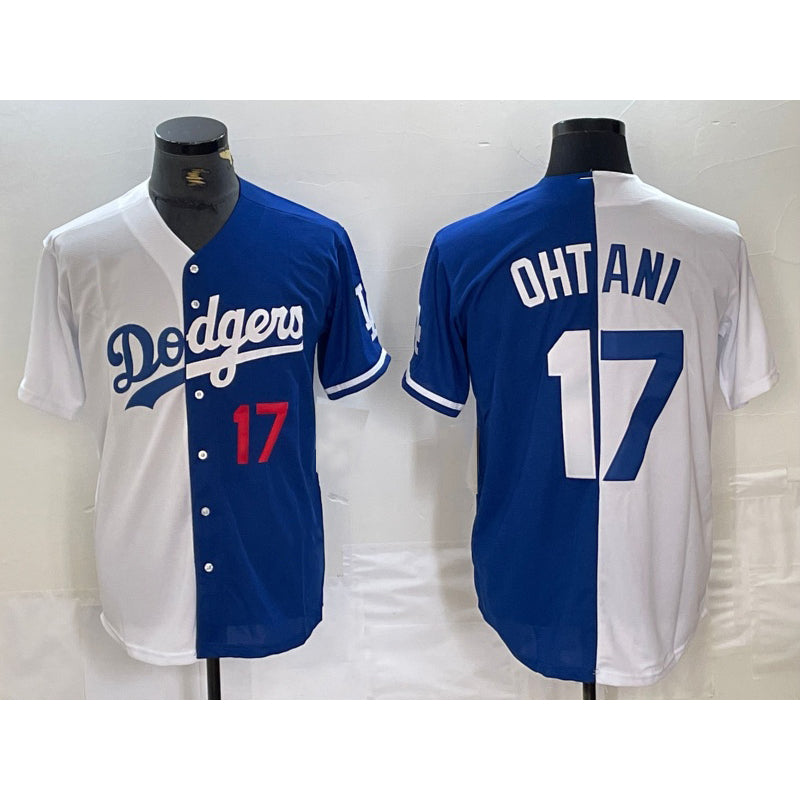 Boles Los Angeles Dodgers #17 Shohei Ohtani Number White Blue  Two Tone Stitched Jersey 2