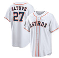 Boles Houston Astros #27 Jose Altuve White  2022 World Series Home Stitched Jersey