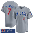 Boles  Chicago Cubs #7 Dansby Swanson Gray  'Ryne Sandberg Tribute' Vapor Limited V3 Stitched Jersey