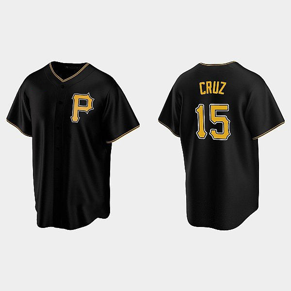 Boles  Pittsburgh Pirates #15 Oneil Cruz Black  Alternate Team Logo Coolbase Jersey