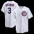 Boles  Chicago Cubs #3 Alex Bregman White  Home Replica Jersey
