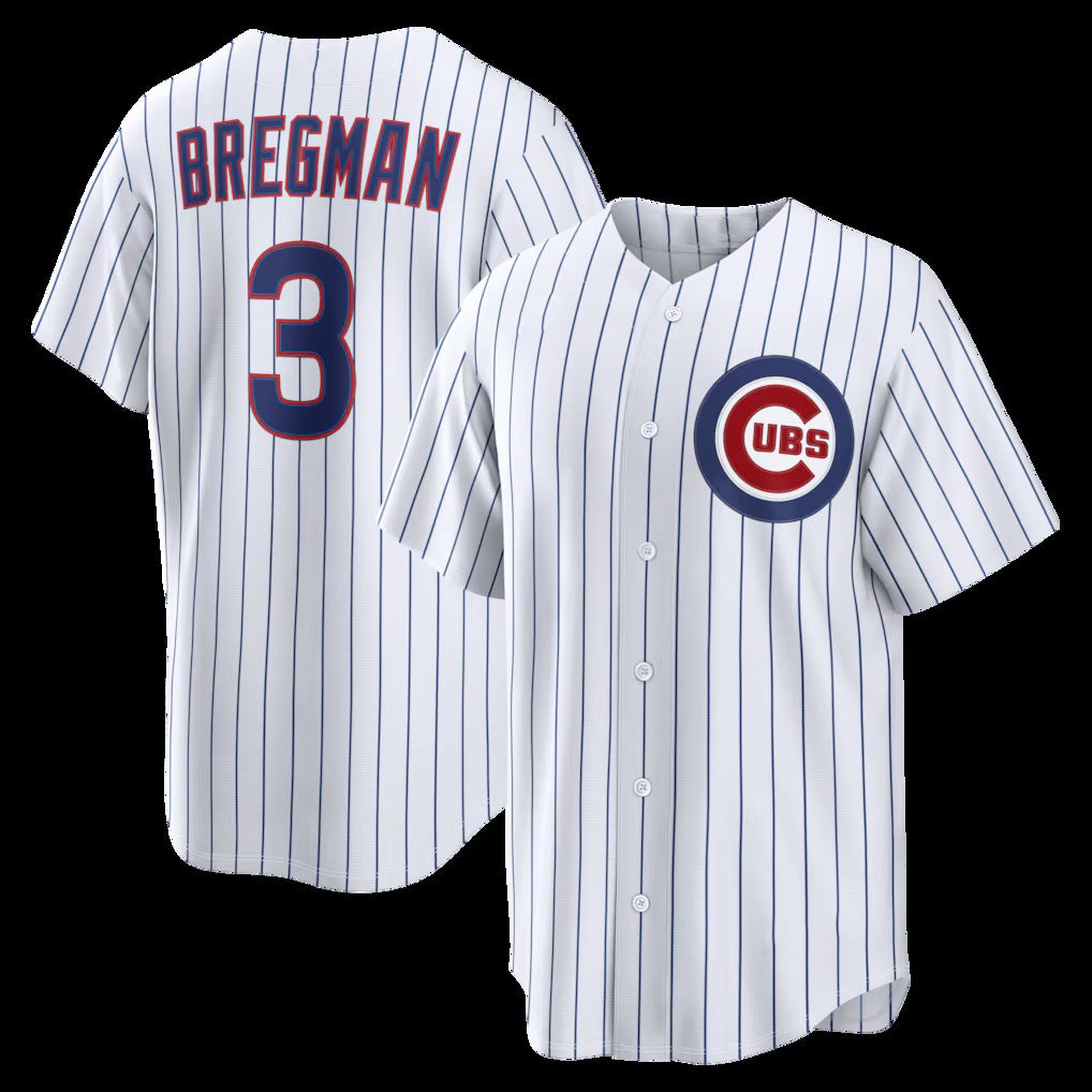 Boles  Chicago Cubs #3 Alex Bregman White  Home Replica Jersey