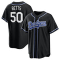 Boles Los Angeles Dodgers #50 Mookie Betts Black  Lights Out Limited Stitched Jersey
