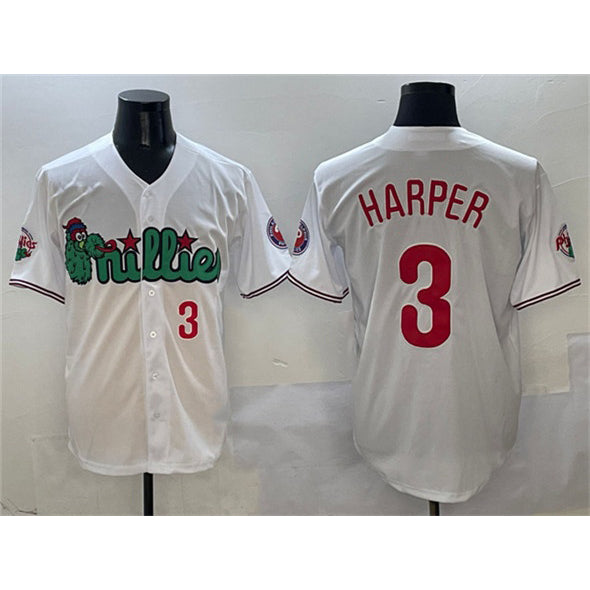 Boles  Philadelphia Phillies #3 Bryce Harper White  Phanatic Limited Stitched Jersey
