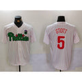 Boles  Philadelphia Phillies #5 Bryson Stott White Green  Cool Base Stitched Jersey 2
