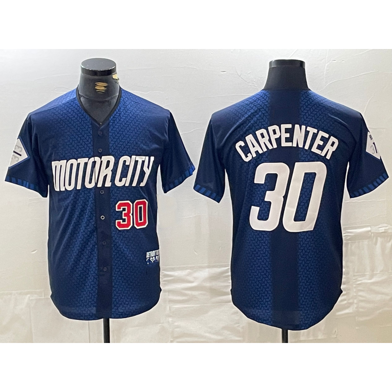 Boles Detroit Tigers #30 Kerry Carpenter Number 2024 Navy  City Connect Cool Base Limited Stitched Jersey