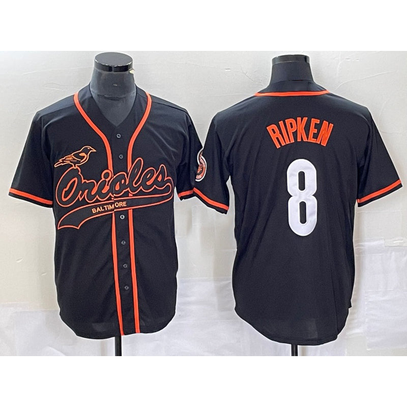 Boles Baltimore Orioles #8 Cal Ripken Jr Black  Cool Base Stitched Jersey