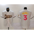 Boles  San Diego Padres #3 Jackson Merrill white  Cool Base Stitched Jersey 2