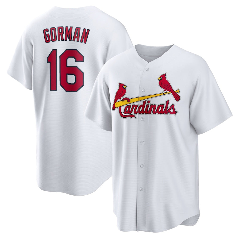 Boles St. Louis Cardinals #16 Nolan Gorman White  Home Replica Jersey