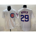 Boles  Chicago Cubs #29 Michael Busch White  Cool Base Stitched Jersey