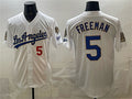 Boles Los Angeles Dodgers #5 Freddie Freeman White  2026 Gold Collection 9x & B2B Champs Patch Stitched Jersey