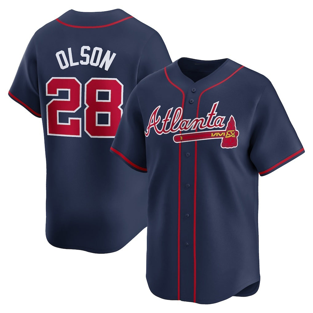Boles Atlanta Braves #28 Matt Olson Navy  Alternate Limited Player Jersey