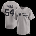 Boles  New York Yankees #54 Max Fried Gray  Road Limited Player Jersey