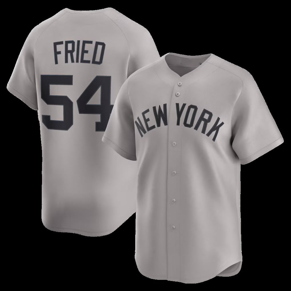 Boles  New York Yankees #54 Max Fried Gray  Road Limited Player Jersey
