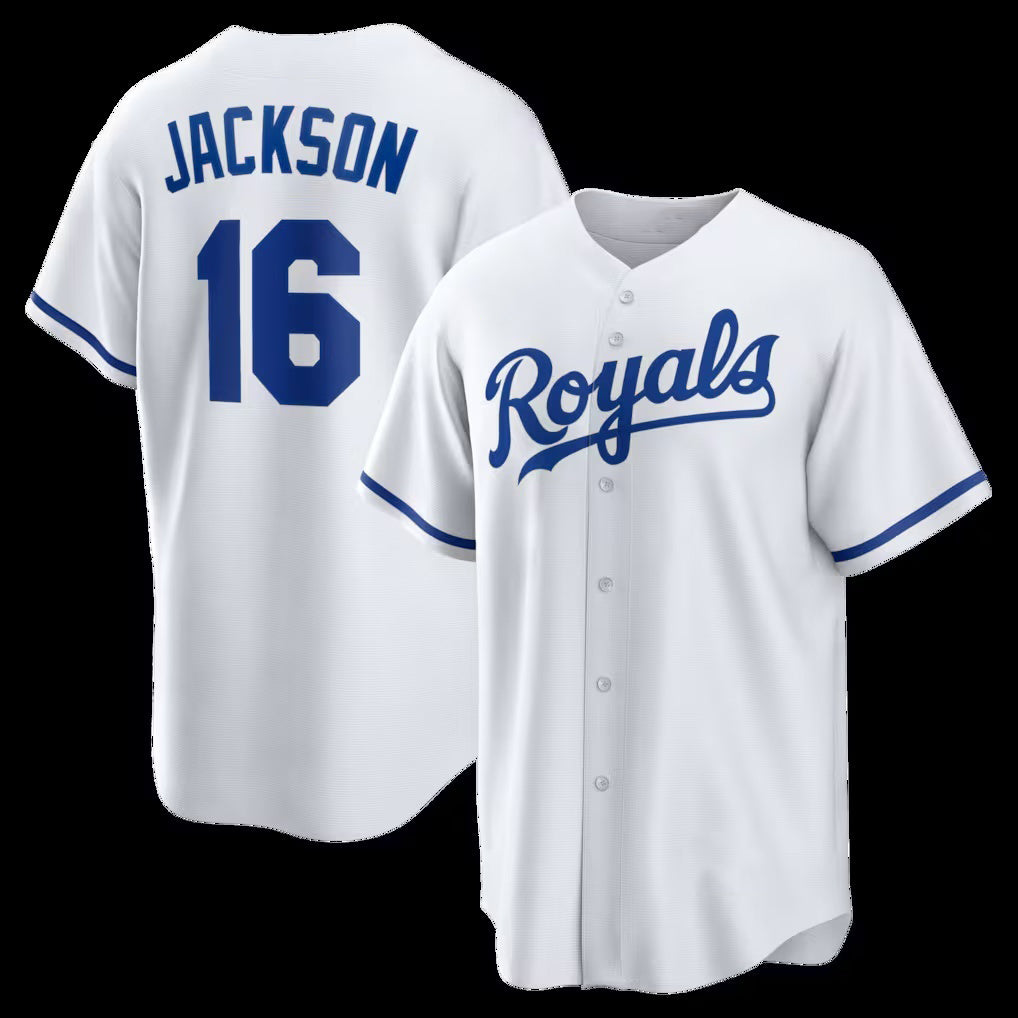 Boles  Kansas City Royals #16 Bo Jackson White  Home Retired Player Replica Jersey