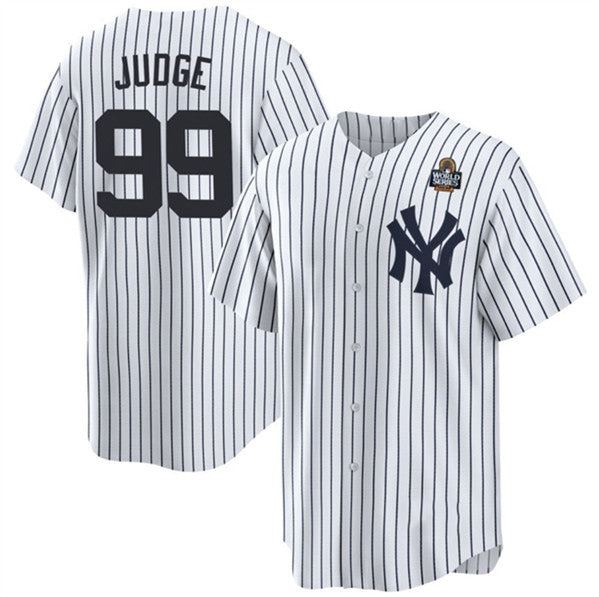 Boles  New York Yankees #99 Aaron Judge White  2024 World Series With Name Cool Base Stitched Jersey