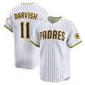 Boles  San Diego Padres #11 Yu Darvish White  Home Limited Player Jersey