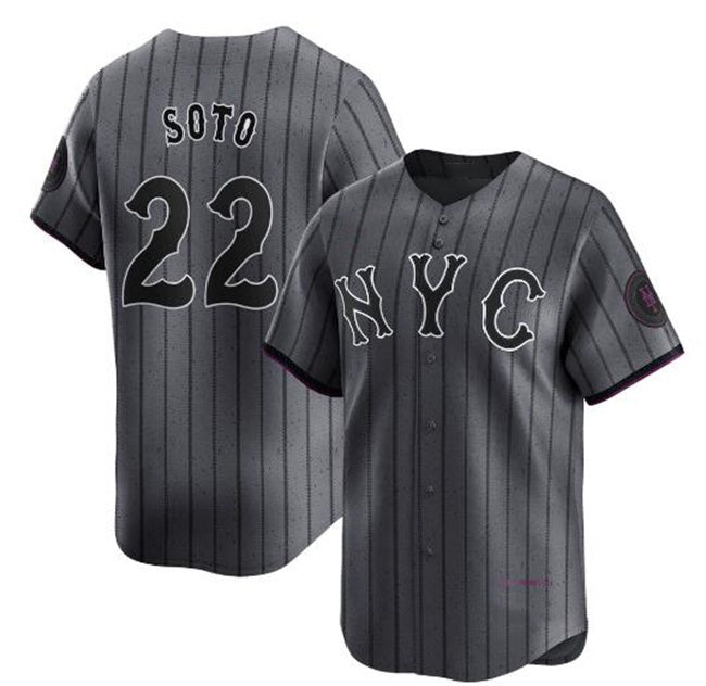 Boles  New York Mets #22 Juan Soto Graphite  2024 City Connect Limited Stitched Jersey
