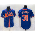 Boles  New York Mets #31 Mike Piazza Blue  Cool Base Stitched Jersey