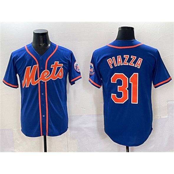 Boles  New York Mets #31 Mike Piazza Blue  Cool Base Stitched Jersey