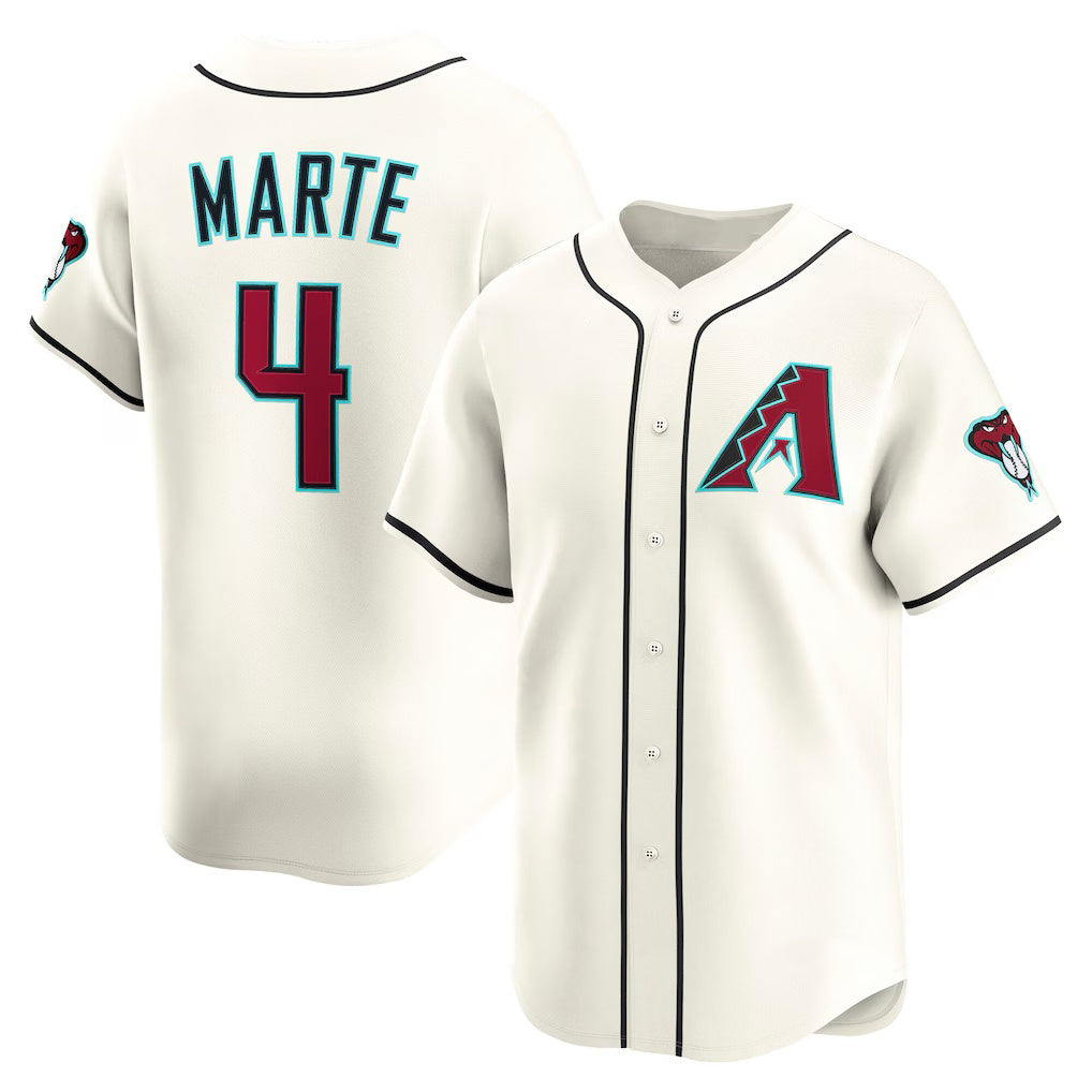 Boles  Arizona Diamondbacks #4 Ketel Marte Cream  Home Limited Player Jersey