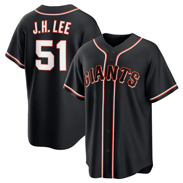 Boles  San Francisco Giants #51 Jung Hoo Lee Black  Out Stitched Jersey