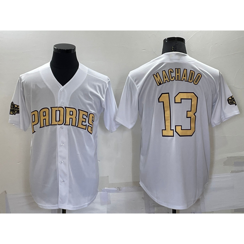 Boles  San Diego Padres #13 Manny Machado White  2022 All Star Stitched Cool Base Jersey