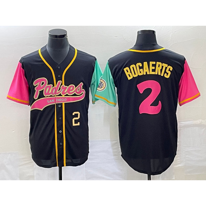 Boles  San Diego Padres #2 Xander Bogaerts Number Black  NEW 2023 City Connect Cool Base Stitched Jersey