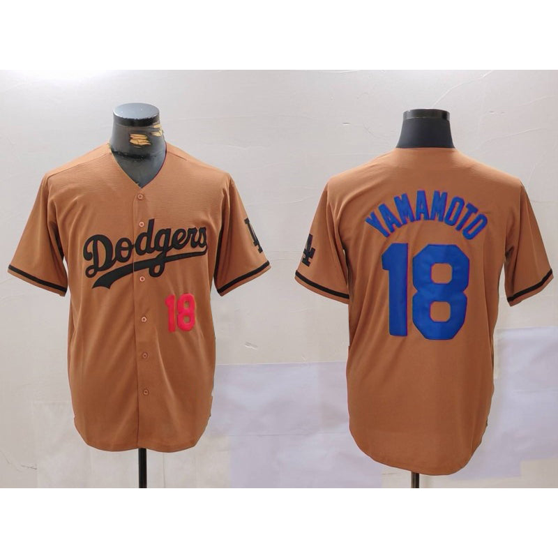 Boles Los Angeles Dodgers #18 Yoshinobu Yamamoto Number Olive  Cool Base Limited Stitched Jersey 2