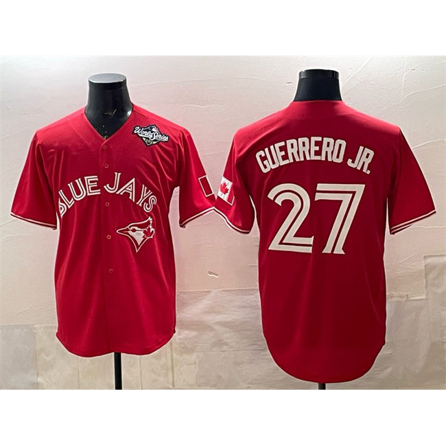 Boles  Toronto Blue Jays #27 Vladimir Guerrero Jr. Red  2025 World Series Cool Base Stitched Jersey