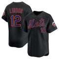 Boles  New York Mets #12 Francisco Lindor Black  Alternate Limited Jersey