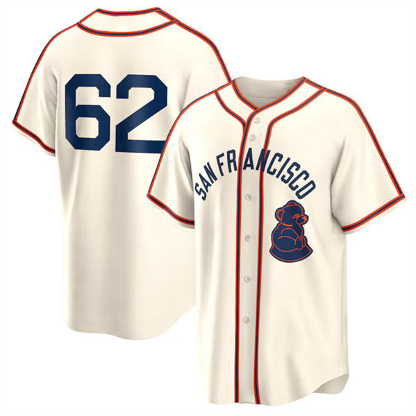 Boles  San Francisco Giants #62 Logan Webb Cream  2024 Rickwood Classic Stitched Jersey