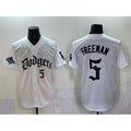 Boles Los Angeles Dodgers #5 Freddie Freeman White  2025 LA Gothic Style With 2024 World Series Champions Patch Vapor Premier Limited Stitched Jersey