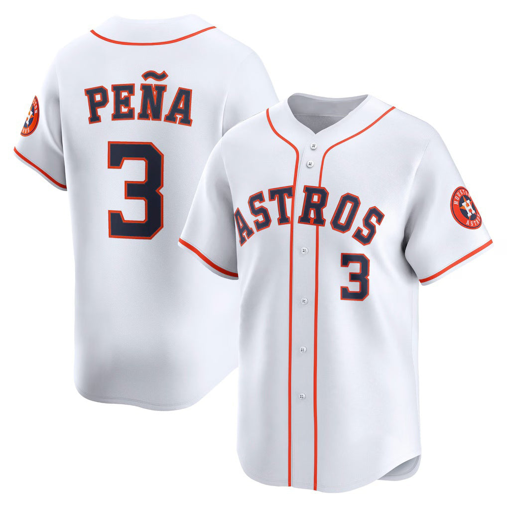 Boles Houston Astros #3 Jeremy Pe?a White  Home Limited Player Jersey