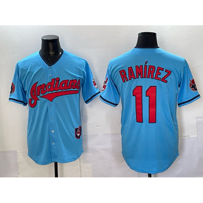 Boles  Cleveland Guardians #11 Jos¨¦ Ram¨ªrez Blue  Vapor Premier Limited Stitched Jersey