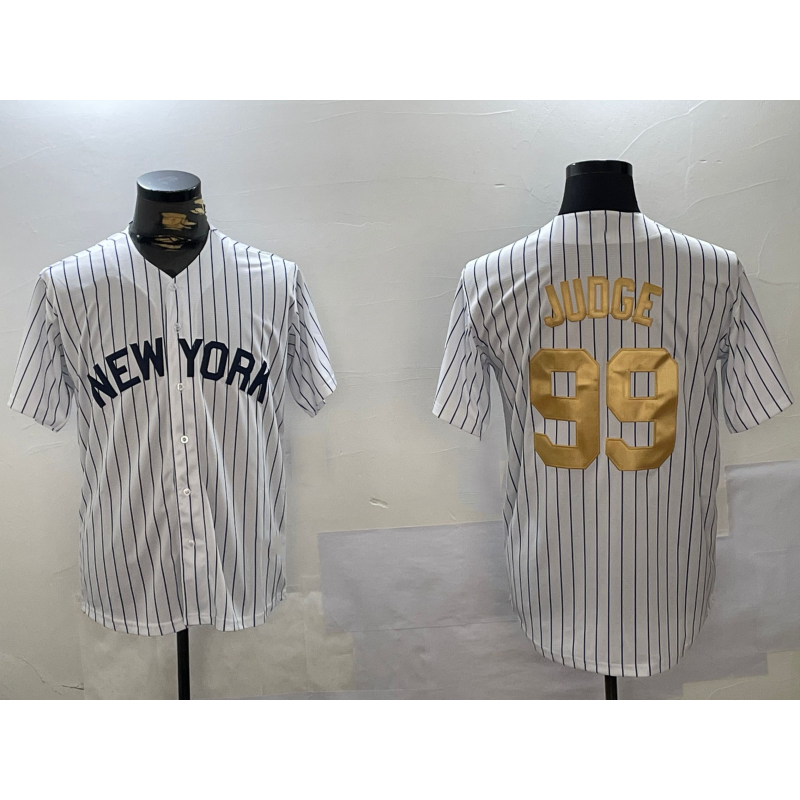 Boles  New York Yankees #99 Aaron Judge White  Pinstripe Fashion Cool Base Jersey 2